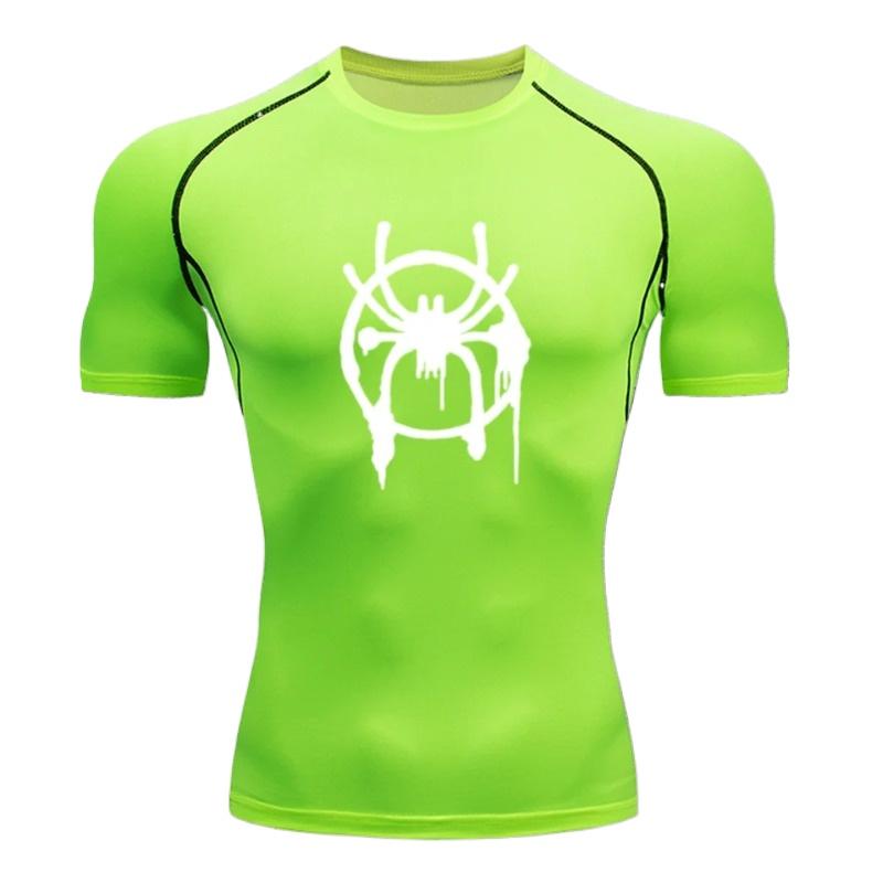 Men's Quick-drying Short-sleeved Fitness Gym Running Fashion Breathable Workout T-shirt Training Casual Compression Slim Tight Fit Tops