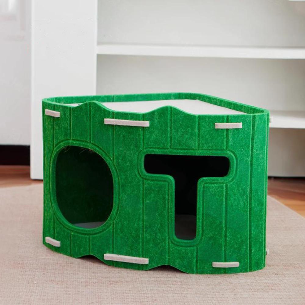 Space-Saving Felt Cat Bed Wear Resistant Semi-Enclosed Cat Bed Cat Hiding House  Indoor Cats