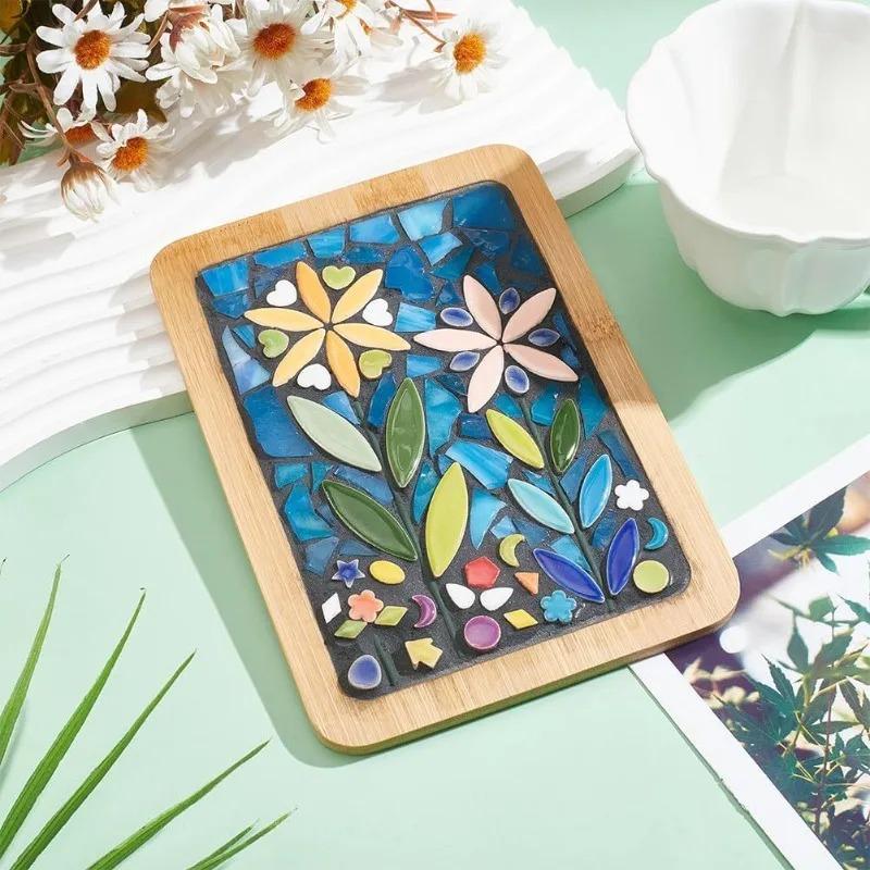 DIY Mosaic Craft Kit for Handmade Leaf Ceramic Mosaic Coasters for Home Decor