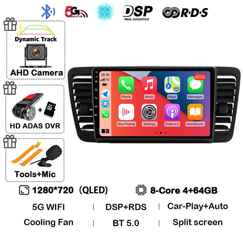Android 14 Auto Carplay 4G+WiFi For Subaru Outback 3 Legacy 4 2003-2009 Car Radio Multimedia Video Player GPS 2din DVD Head Unit