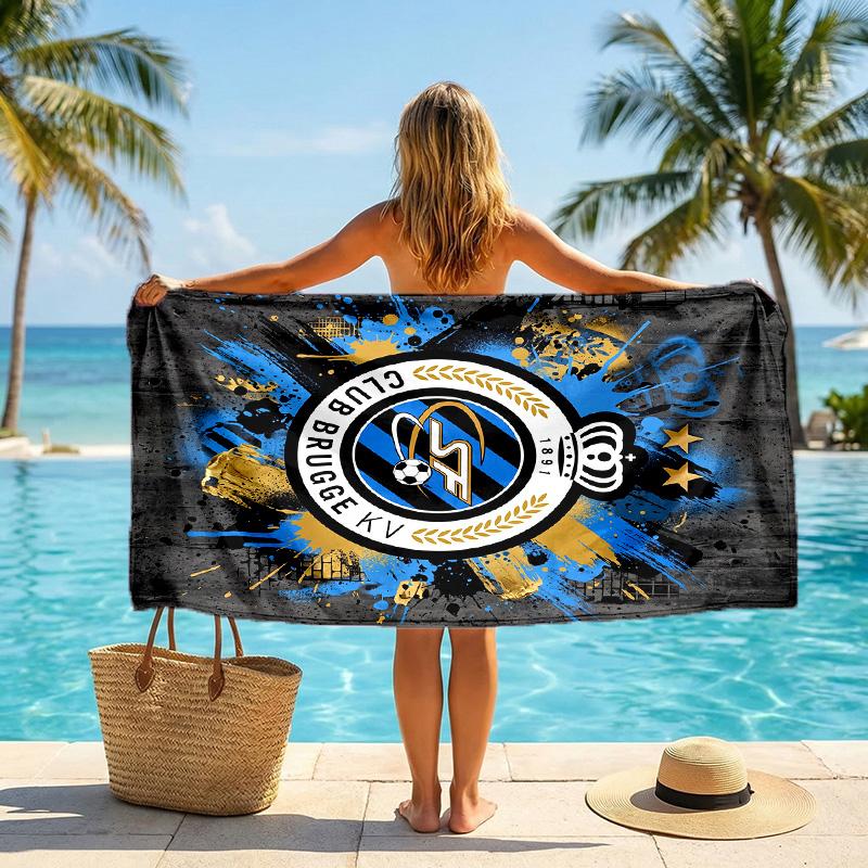 Club Brugge FC Stampa Asciugamano da Spiaggia Quick Dry Microfibra Assorbente Portatile da Viaggio Asciugamano da Nuoto