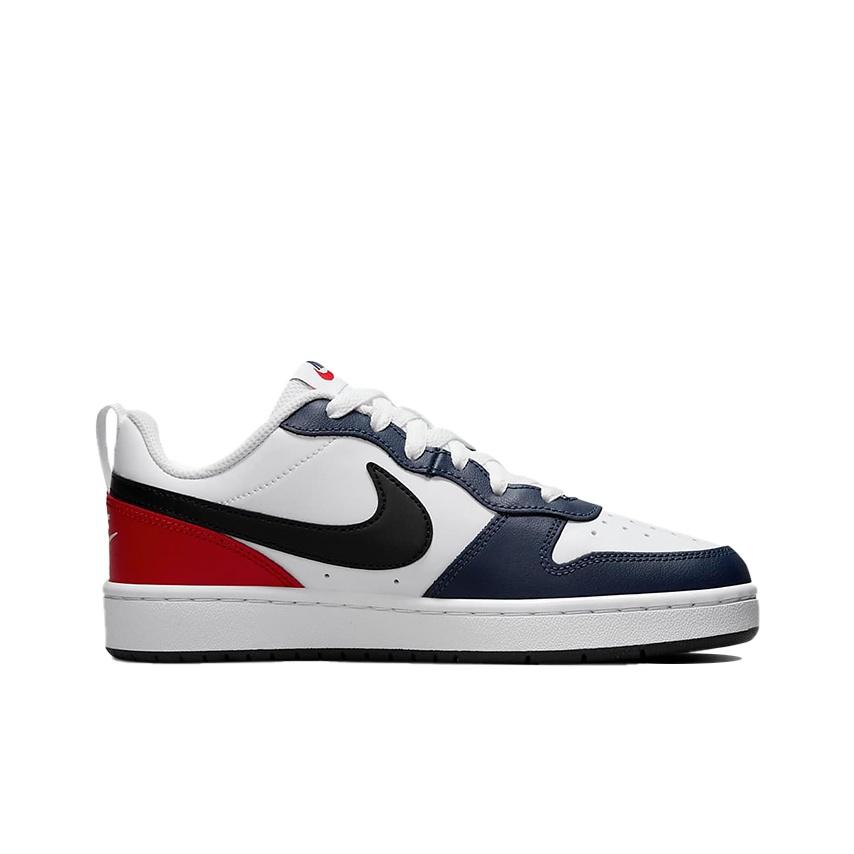 Nike Court Borough Low 2 GS USA Dětské tenisky Bílá Půlnoční modř Černá DO7446-101
