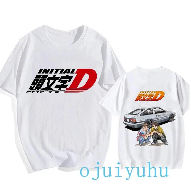 AE86 Funny Harajuku Manga T Shirt Japanese Anime Cartoon Gothic Summer Tops Initial D EU Size T-Shirt Men Graphic Tee Shirt Male