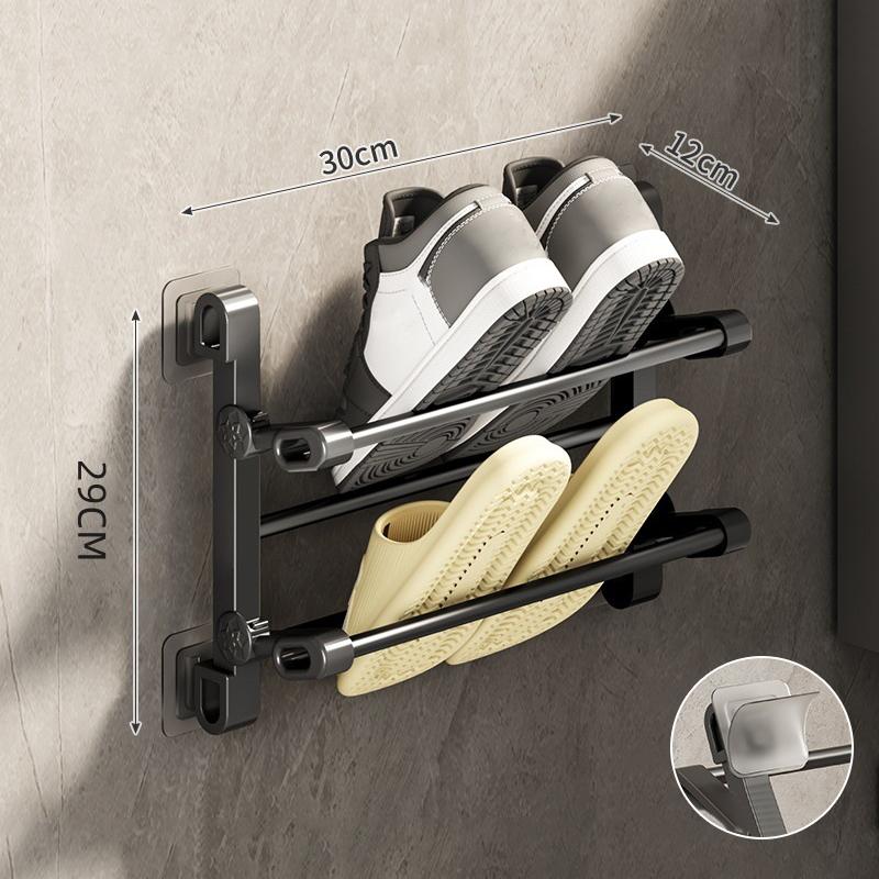 

Настенная полка для обуви, не требующая сверления, полка для тапочек, крючок для тапочек для ванной комнаты, полка для хранения обуви, сушилка, дверной подвесной держатель для обуви A