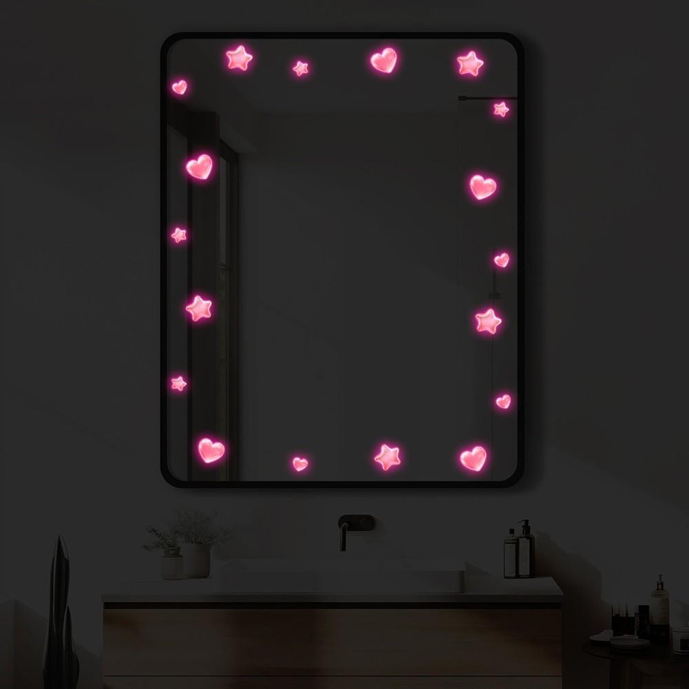

Fluorescent Glow Glow Wall Decals Heart Star Stickers