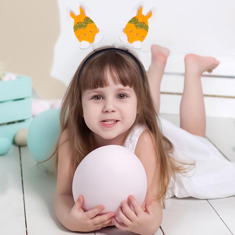 2Pcs Happy Easter Hair Hoop Bunny Carrot Eggs Chick Headband Party Prop