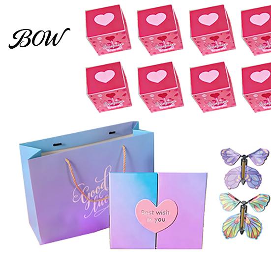 Photo Gift Box Explosion for Money Valentine's Day Pop-Up Cash Handmade Holder DIY Folding Bounce Birthday Anniversary