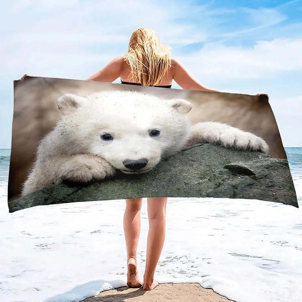 Cute Animal Baby Microfiber Beach Towel,Quick Dry Beach Towel Lightweight Beach Towel Soft Absorbent Pool Towel Travel Swimming