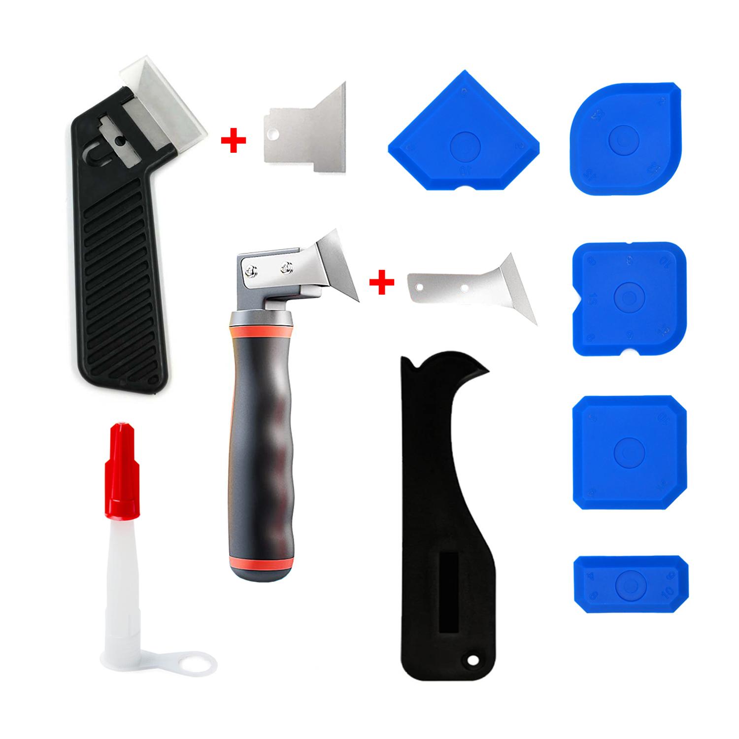 Joint Knife/ Joint Smoother/ Replacement Blades and Caulking Nozzle Professional Sealant Machining Set (Black,Caulking Tool Kit) чёрный