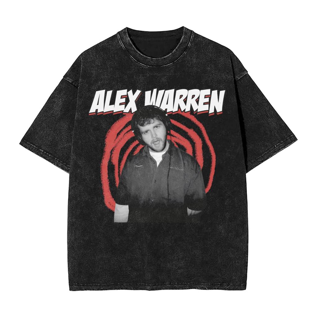 Alex Warren Tour 2025 Washed TShirt Male Streetwear Cotton TShirts Beach ONeck Trending Tee Shirt Design Plus Size Tops