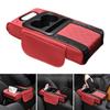PU Leather Center Console Armrest Cushion with Cup Holder Tissue Box Height Increasing Car Armrest Pillow Multifunctional