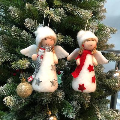 Christmas Decorations Plush Angel Girl Doll Pendant Xmas Tree Hanging Ornaments New Year Navidad Home Decor Gift Toy Supplies