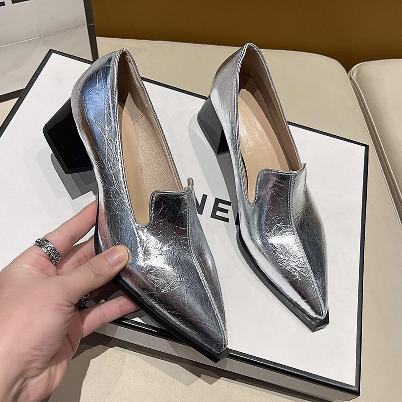 

heels women Sapatos Femininas Light Weight European Stylish Elegant Black Square Heel Shoes Lady Casual Office Party Shoes 40