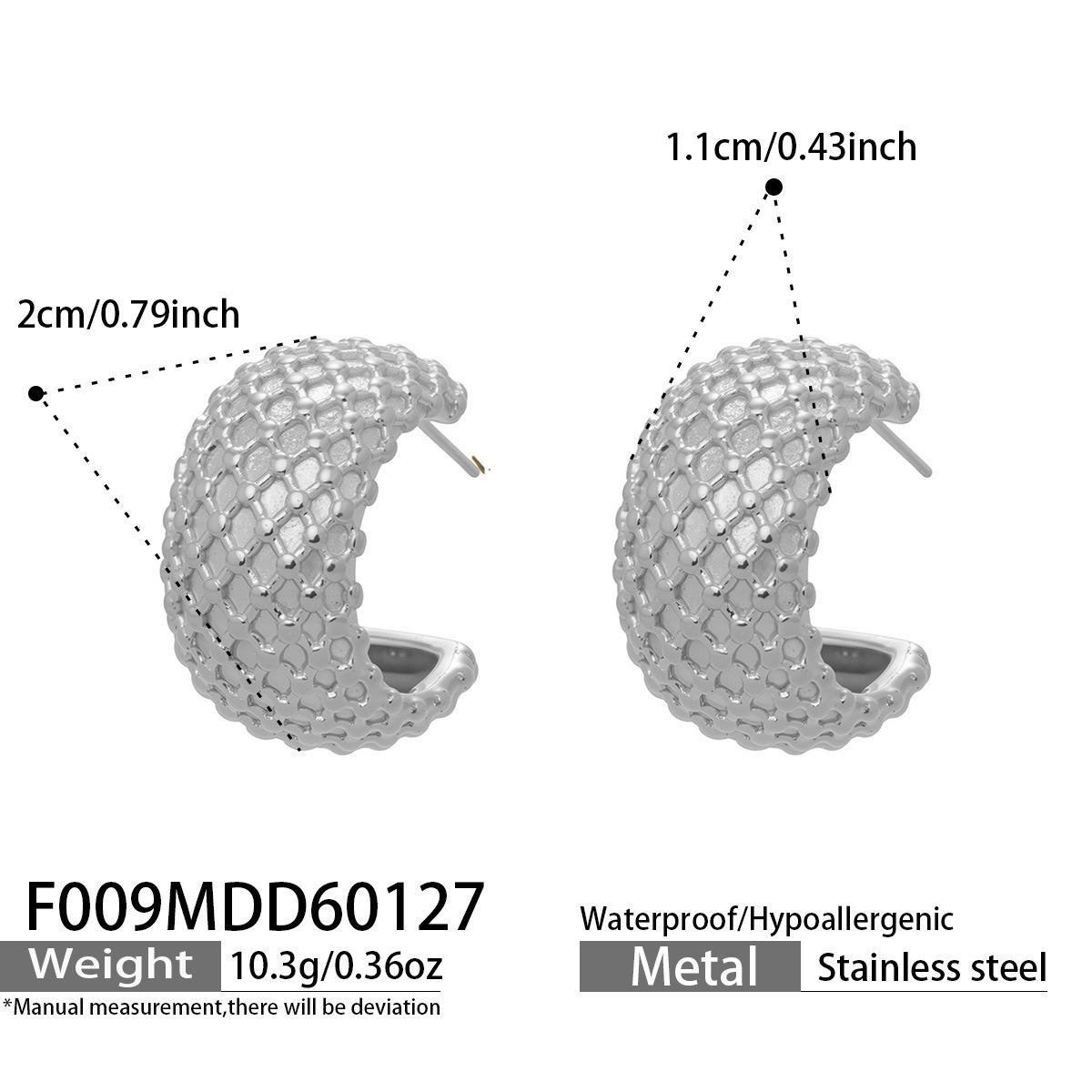 Geometric C-Shaped Rhombus Earrings - Gold-Plated Stainless Steel, Simple Luxury Studs