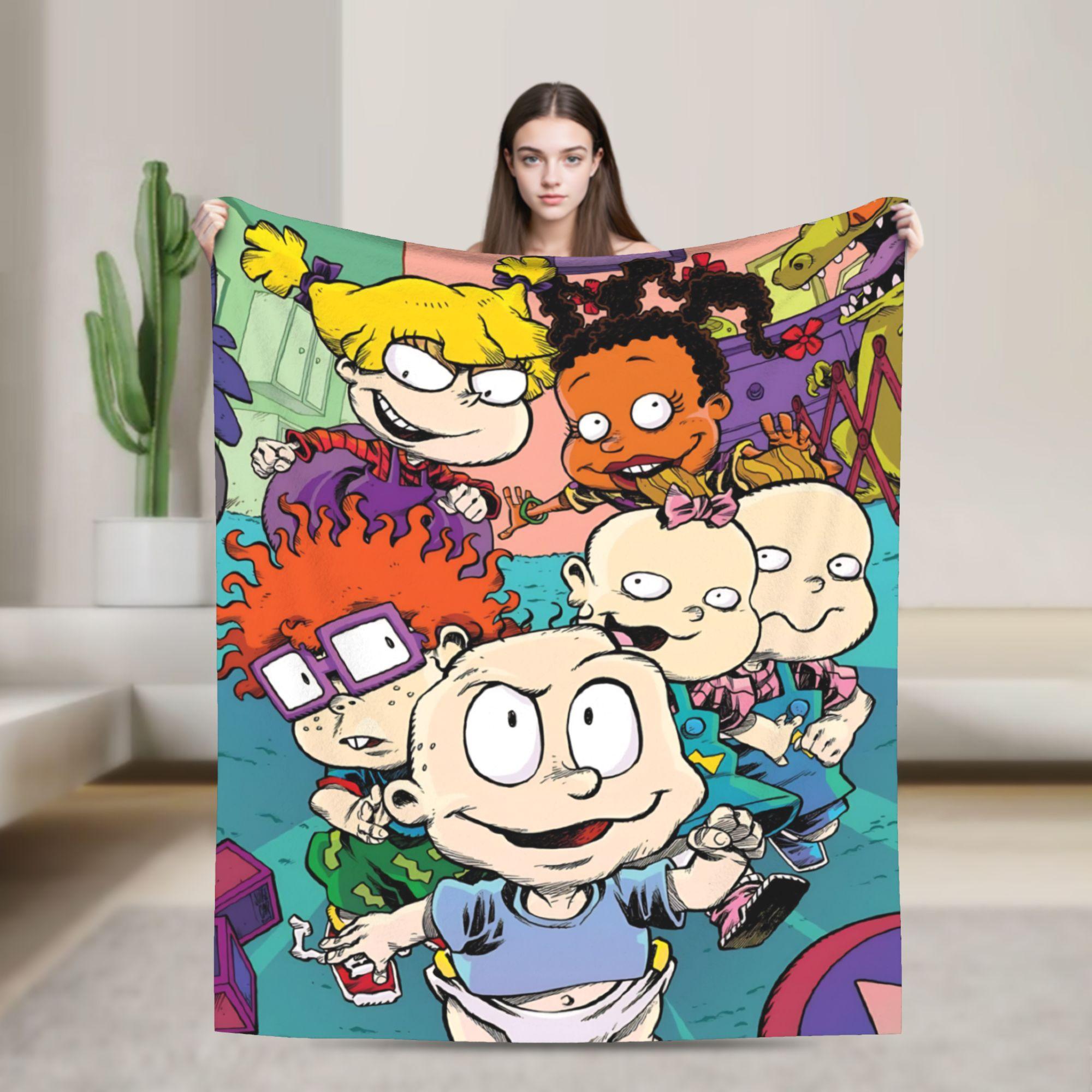

Rugrats Cartoon Blanket Super Soft Graphic Plush Bedding Throws For Couch Bed Picnic Flannel Bedspread Bed Cover 30x40in
