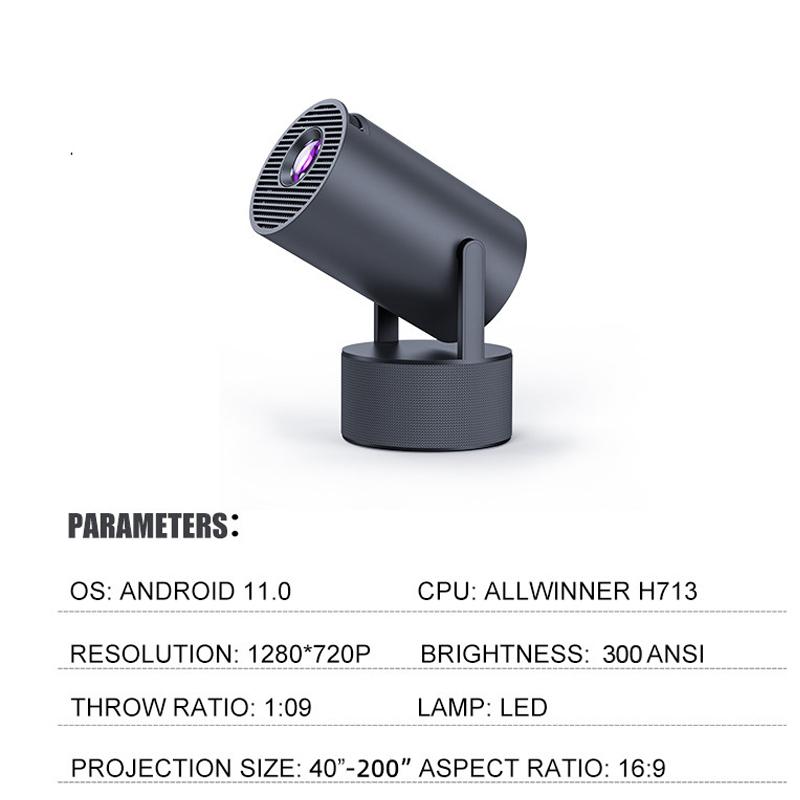HY-300-PRO-KTV Mini Portable Projector Support 4K Full HD 1080P Video Android Projector Movie Home Theater Sound System