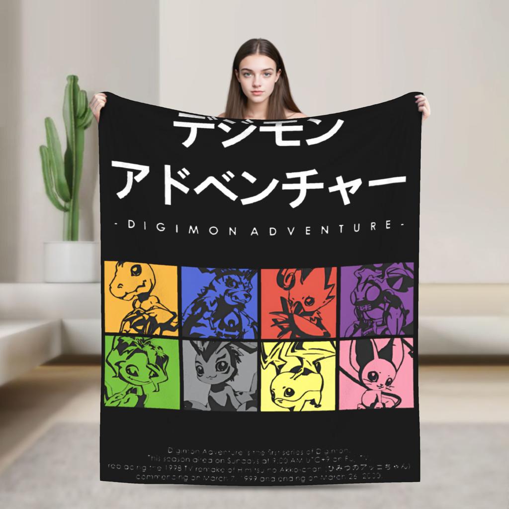 Jyarimon Gigimon Guilmon Growlmon Evolution Knitted Blankets Digimon  Wool Throw Blankets Summer Bedspreads