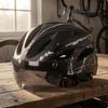 Helmet with Face Visor Tinted Vented Cycle Molded Shell Black Red