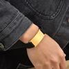 Vnox Free Custom Engraved Stainless Steel Elastic Bracelet for Men, Gold Plated Name Wristband, Adjustable Fabric Nylon Band New