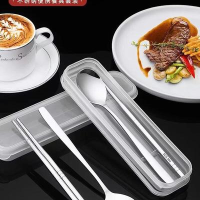 Süßes 304 Edelstahl Essstäbchen & Löffel Set