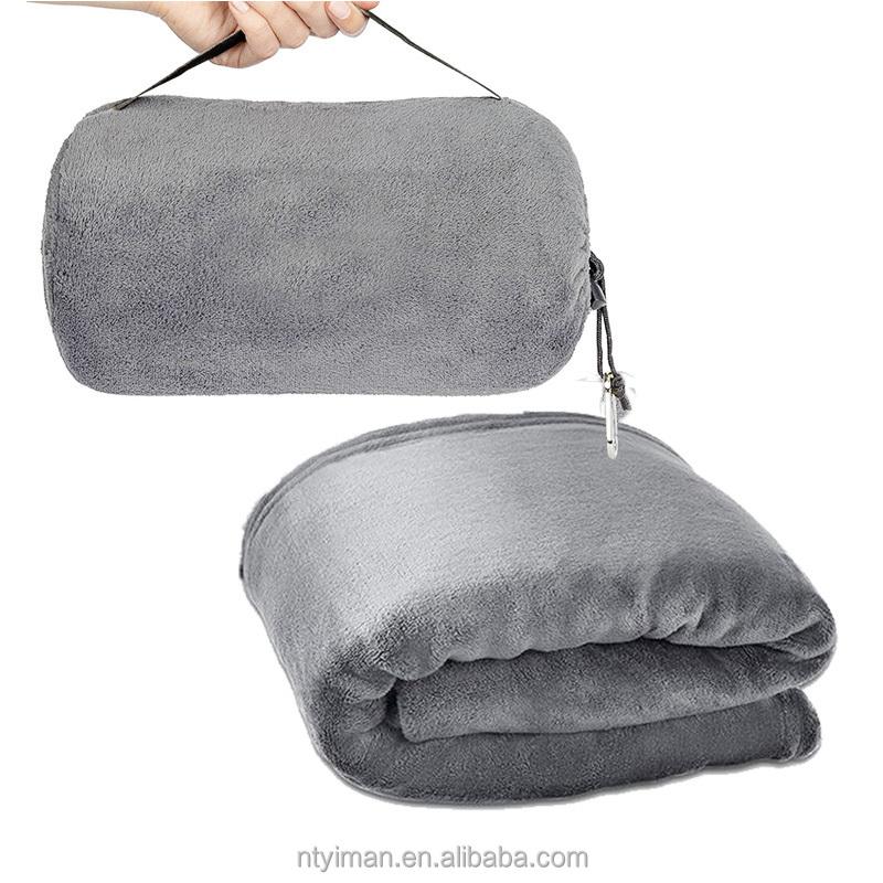 2 In 1 Multifunctional Travel Blanket, Lightweight and Warm, with Drawstring Storage Bag, Suitable for Aircraft and Camping