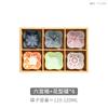 Japanese 6-grid Bamboo Dessert Dish, Colorful Ceramic Plate, Snack Tray, Hot Pot Side Dish, Wooden Grid Plate, Tableware Platter