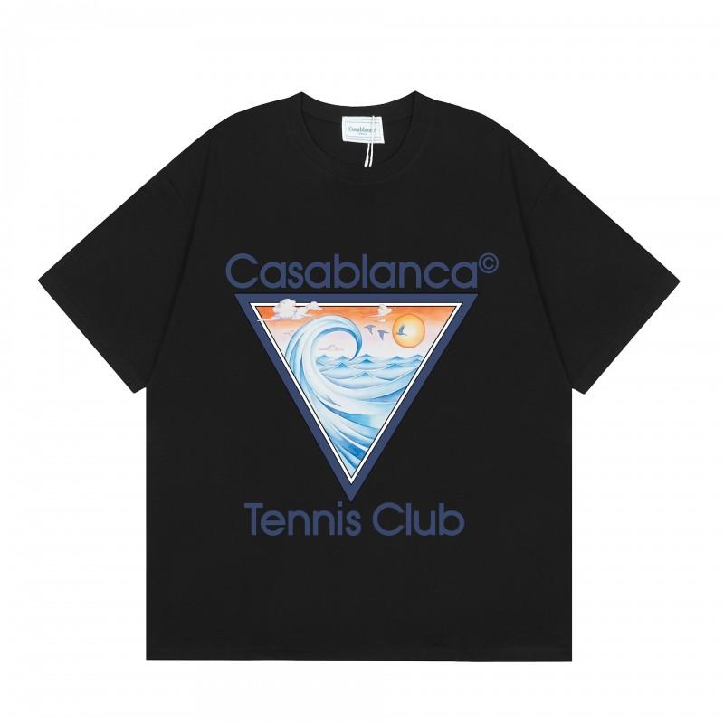 Casablanca Short Sleeve T-Shirt Men Women 2025 Casual Cotton Tee Breathable Antibacterial Loose Fit
