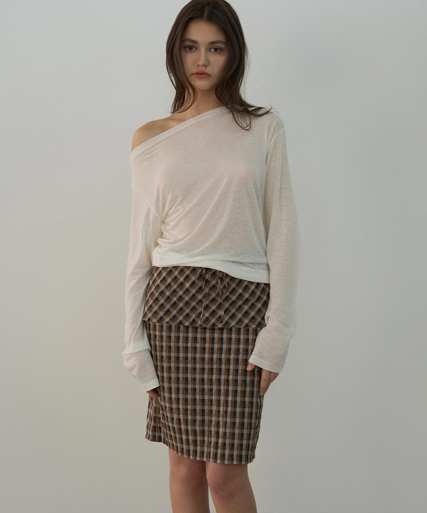Sigreat Check Flap Midi Skirt