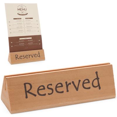 RESERVED RESERVATION Wooden Information Sign Hendi 664308