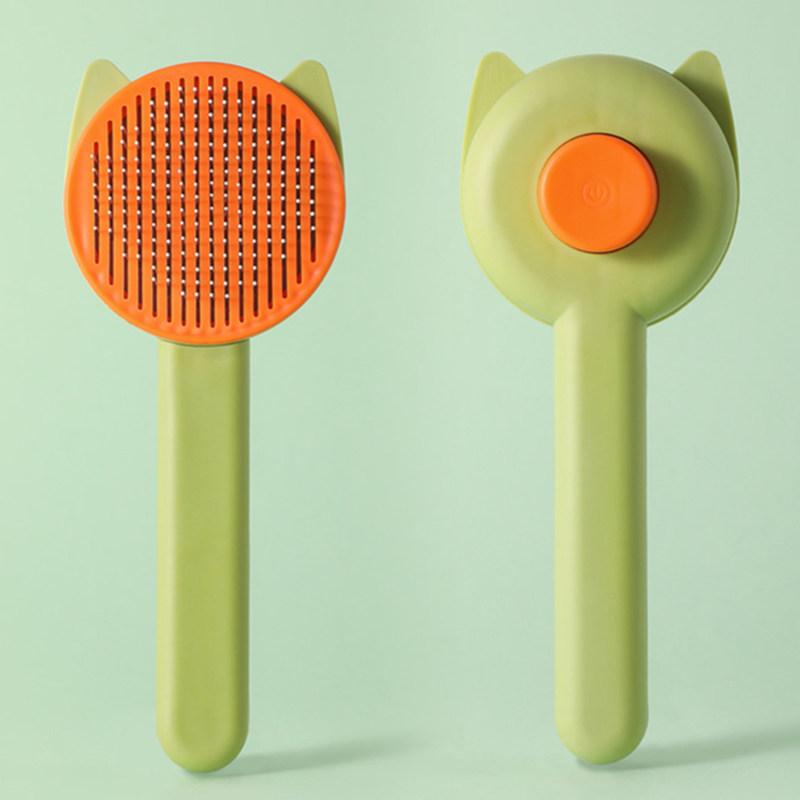 Cat Comb Stainless Steel Cat Brush Massage Cats Hair Comb One-button Pet Hair Remover Pet Grooming Cleaning Tools Pets Supplies