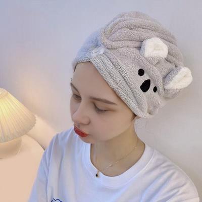 Fascia per Capelli in Microfibra da Donna Koala Asciugamano per Capelli con Bottone Assorbente Asciugatura Rapida Turban Riduce l'effetto crespo per Bagno Doccia Spa