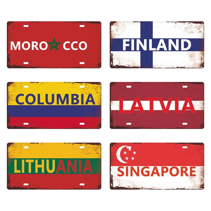 National Flag License Plate 6x12Inch Home Signs Metal Vintage Tin Sign Garage Bar Wall Signs Decor Patriots Best Gift Dustproof