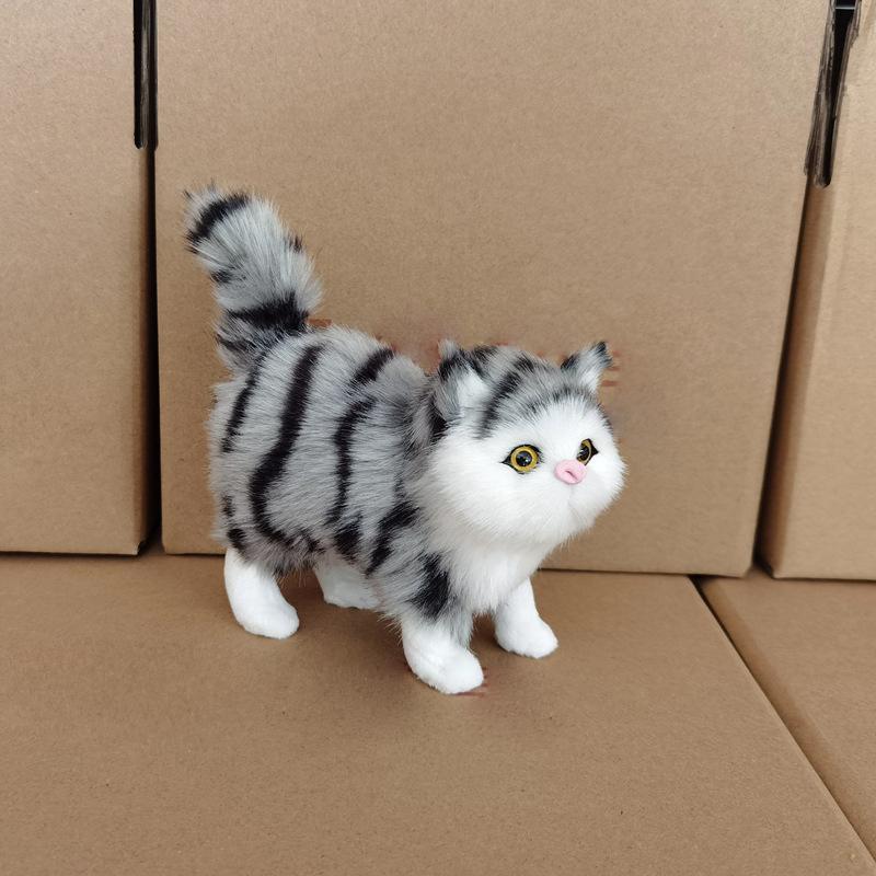 Søte Simuleringskatt Plysjleker Myk Utstoppet Kattunge Modell Falsk Katt Realistiske Dyr For Barn Jenter Bursdag Valentinsdagsgave
