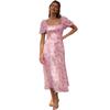 Spring and summer European and American dresses, new backless hot girls, spring puff sleeves, floral skirts, women look thin and light luxurious
