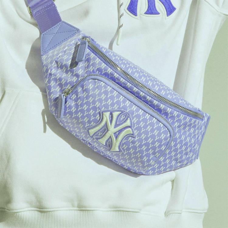 New MLB Monogram Collection Nylon Shoulder Bag Crossbody Bag Fanny Pack Regular Unisex Haze Blue 32BGC9111-50S