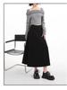 Plus Size Women's Elastic Wool A-line Winter Skirt 1407#
