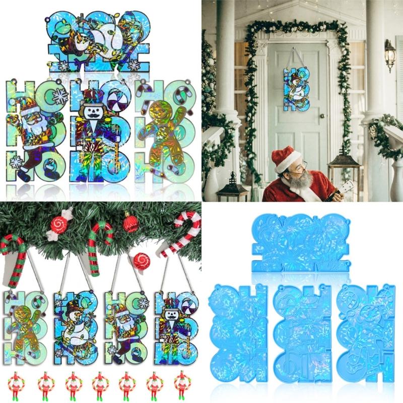 DIY Holographic Silicone Molds Christmas Pendant Mold DIY Crafts Moulds Hand-Making Craft Supplies Suitable for Pendant