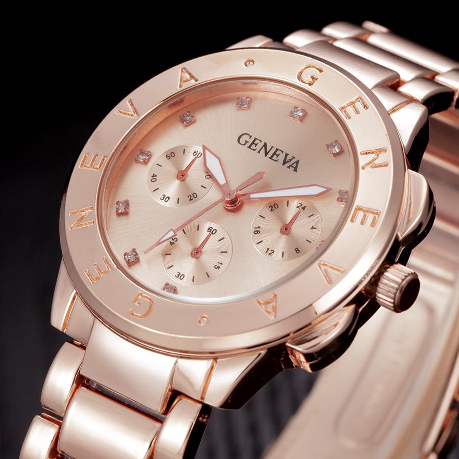 Geneva Men's & Women's Gold Steel Quartz Watch