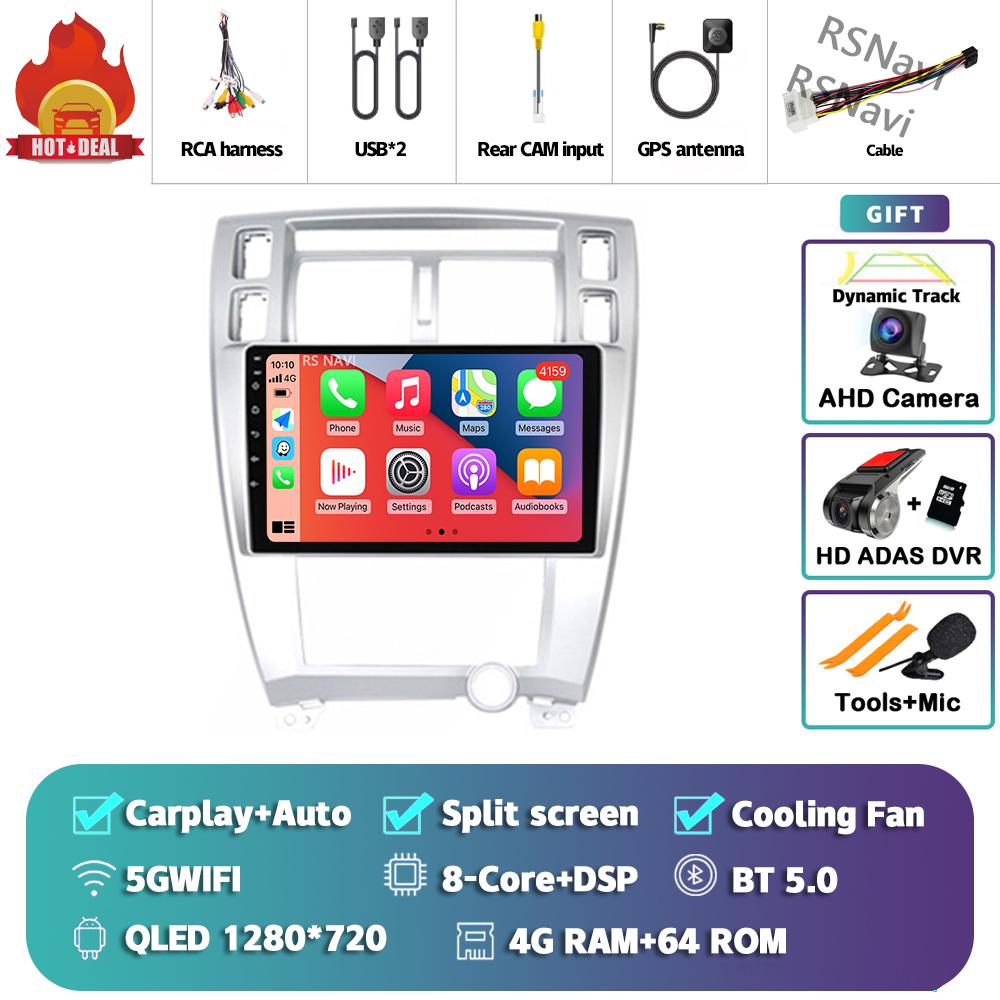 Android 14 Car Radio For Hyundai Tucson 2004 - 2009 Player Multimedia GPS Navigation Stereo CarPlay Auto Video Head Unit DSP DVD