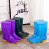 Medium tube non-slip waterproof shoes jelly rain shoes rain boots water boots thermal cover shoes women's adult fashion long tube