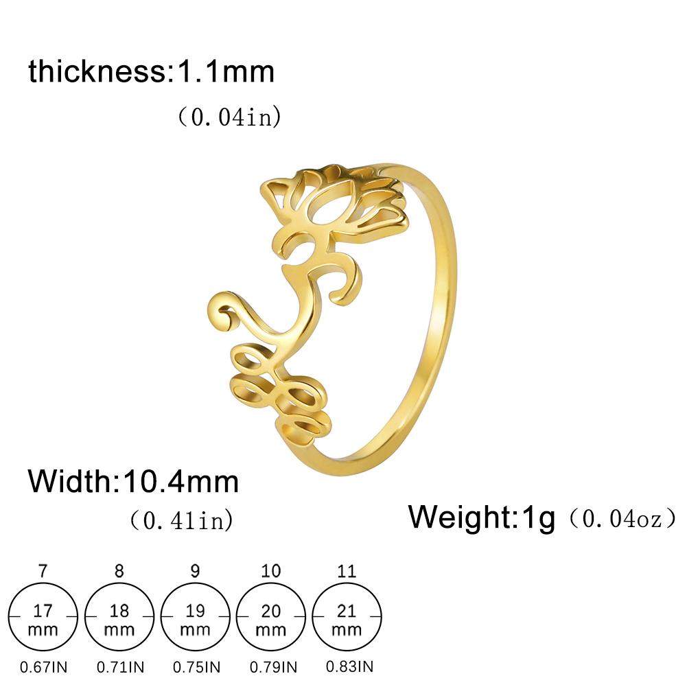 LIKGREAT Chakra OM Ring for Women Men Stainless Steel Gold Color AUM Yoga Meditation Spiritual Religious Amulet Jewelry Gifts