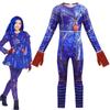 Descendants 3 Evie Cosplay Costume For Kids With Elegant Blue Full Body Jumpsuit And Back Zipper