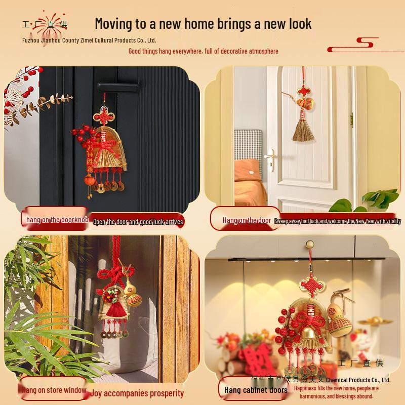 Chinese Knot Gourd Fu Broom Door Pendant - New Home Decoration & Housewarming Gift 2025