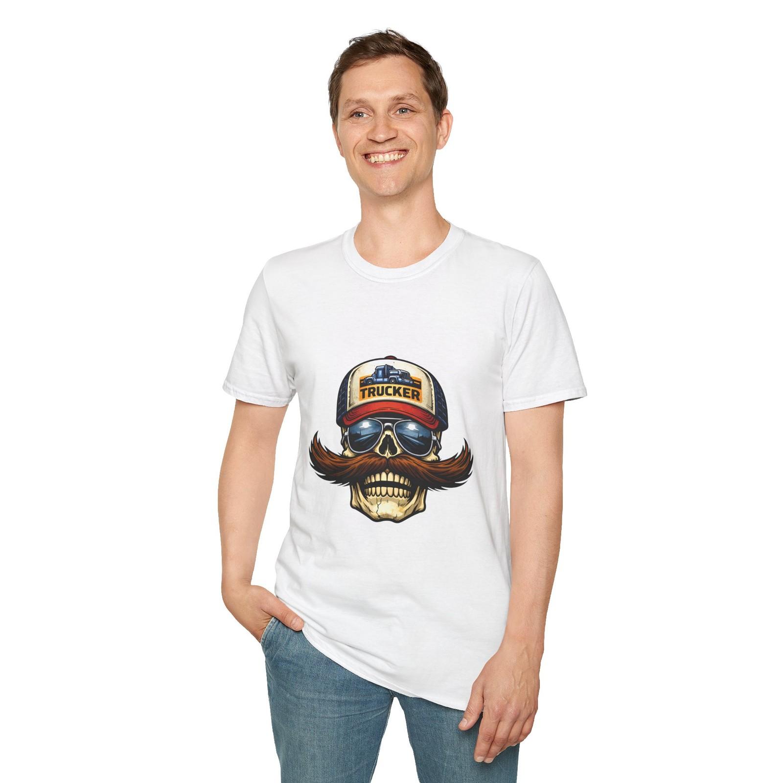 

Trucker Skull Moustache Aviator Sunglasses Funny Driver Unisex Softstyle T-Shirt 5XL різнокольоровий