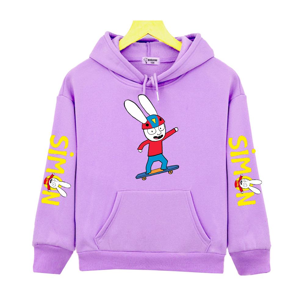 Simon Super Rabbit Skateboarding Sweatshirts Autumn Winter Clothing Fashion Children's Hoodies Loose Pullovers
