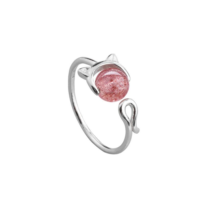 Cute Cat and Mouse Shape Open Ring for Women Antique Silver Color Modern Fashion Girls Finger Accessories Hip Hop Party Jewelry