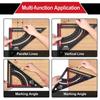 7/12 Inch Carpentry Triangle Ruler Adjustable Multi Function Carpenter Layout Square Woodworking