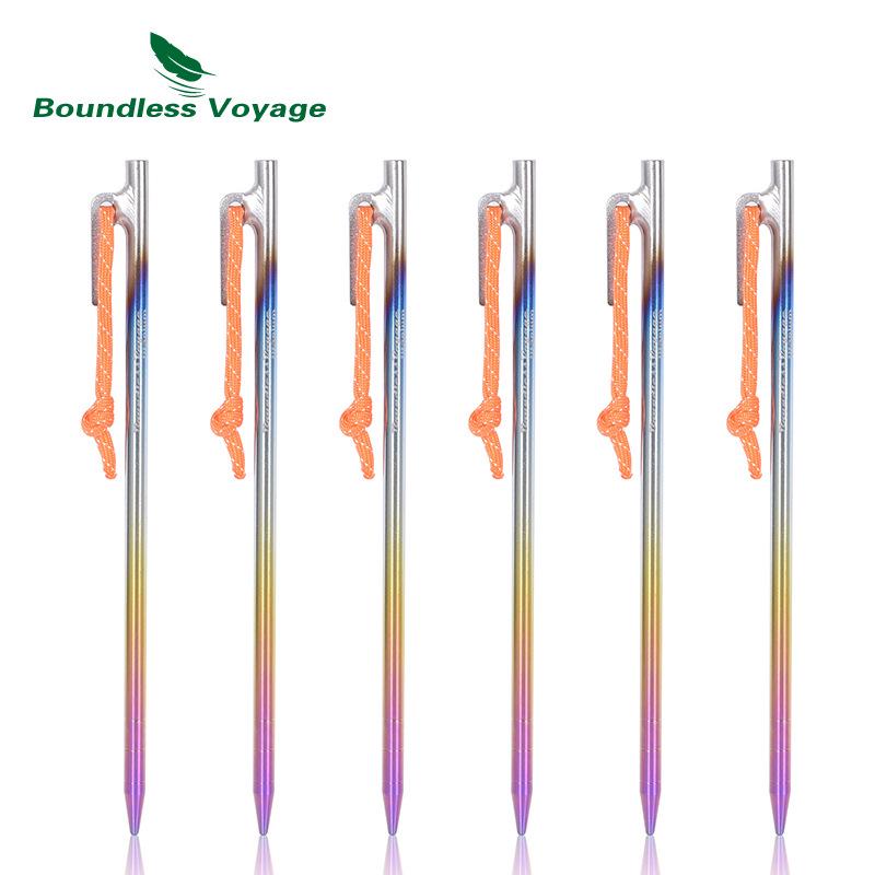 

Mustway Titanium Alloy Tent Pegs: Outdoor Camping Awning Accessories for Secure Wind Rope Fixing and Extended Ground Insertion. Universal