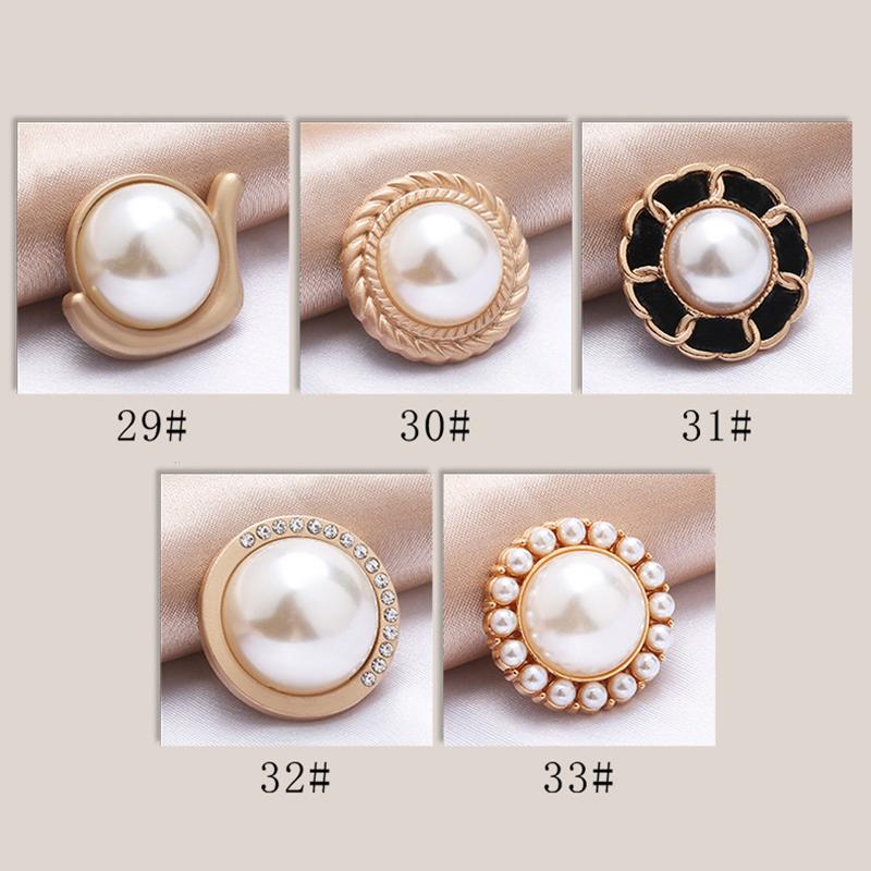 10Pcs 18/20/25Mm Flower Pearl Rhinestones Plastic Shank Buttons For Women Garment Jacket Sweater Handmade Sewing Accessories