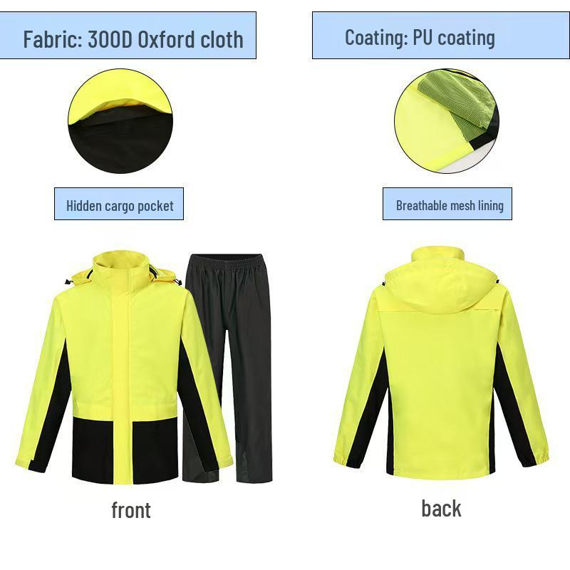 Reflective Raincoat Set for Traffic Duty, Road Administration, and Motorcycle Cycling